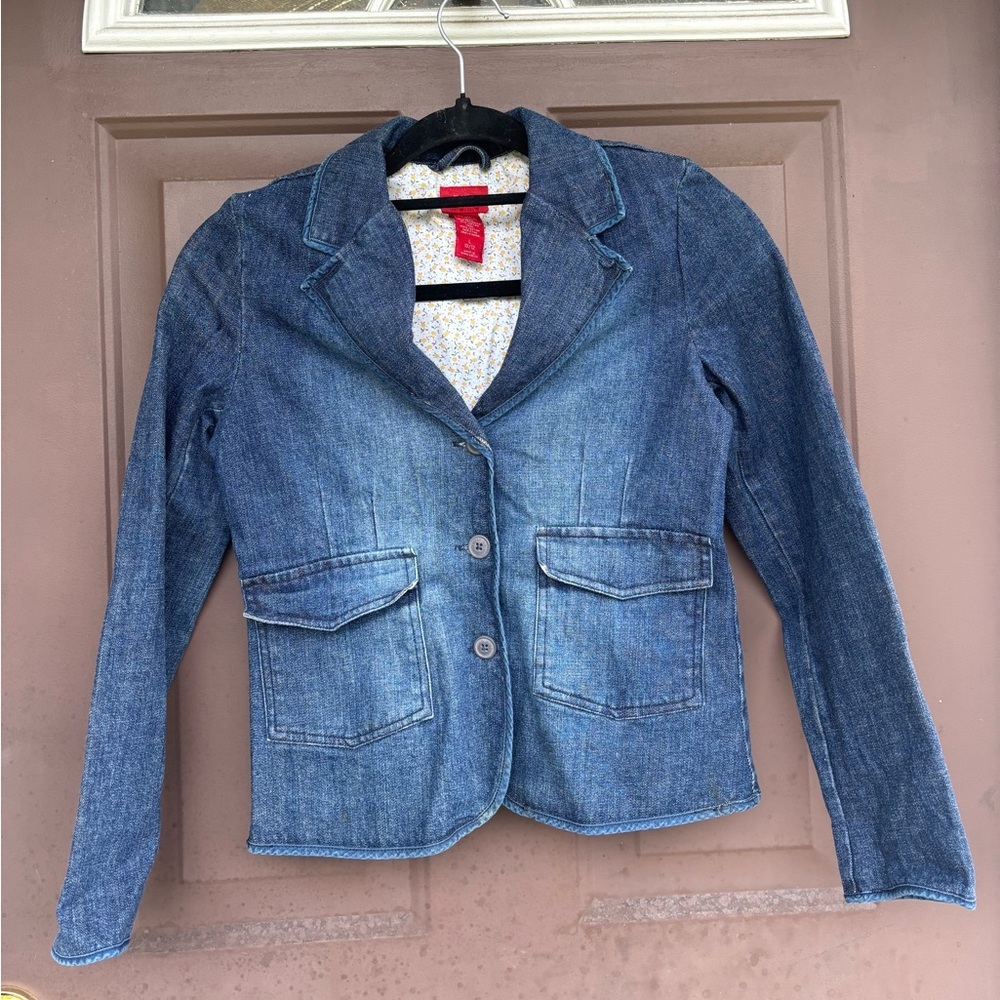 Classic Blue Denim Blazer for Women